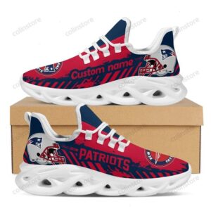 NFL New England Patriots Custom Name Red Max Soul Shoes V1