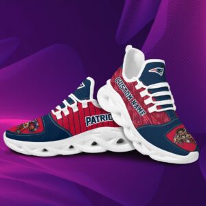 NFL New England Patriots Custom Name Red Max Soul Shoes V3