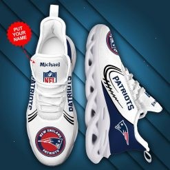 NFL New England Patriots Custom Name White Max Soul Shoes