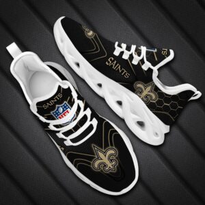 NFL New Orleans Saints Black Logo Sneaker Max Soul Shoes for Fans