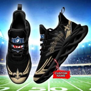 NFL New Orleans Saints Max Soul Sneaker Custom Name 62M12