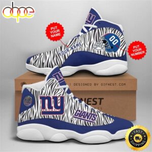 NFL New York Giants Custom Name Air Jordan 13 Shoes V2