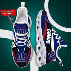 NFL New York Giants Custom Name Blue Black Max Soul Shoes