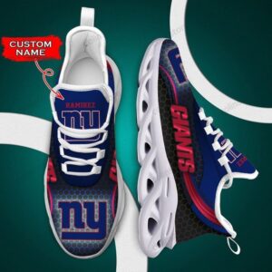 NFL New York Giants Custom Name Blue Black Max Soul Shoes V2