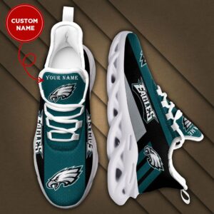 NFL Philadelphia Eagles Custom Name Green Black Max Soul Shoes