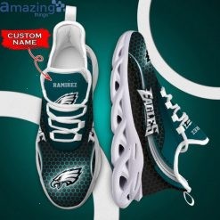 NFL Philadelphia Eagles Custom Name Green Black Max Soul Shoes V2
