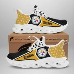 NFL Pittsburgh Steelers Black Golden Multi Icon Max Soul Shoes