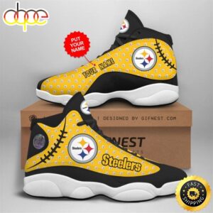 NFL Pittsburgh Steelers Custom Name Air Jordan 13 Shoes V3