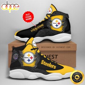 NFL Pittsburgh Steelers Custom Name Air Jordan 13 Shoes V4