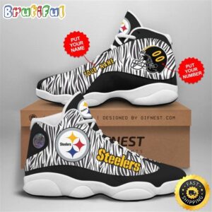 NFL Pittsburgh Steelers Custom Name Number Air Jordan 13 Shoes V2