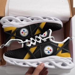 NFL Pittsburgh Steelers Golden Black Net Max Soul Shoes