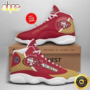 NFL San Francisco 49ers Custom Name Air Jordan 13 Shoes V2