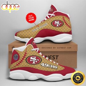 NFL San Francisco 49ers Custom Name Air Jordan 13 Shoes V4