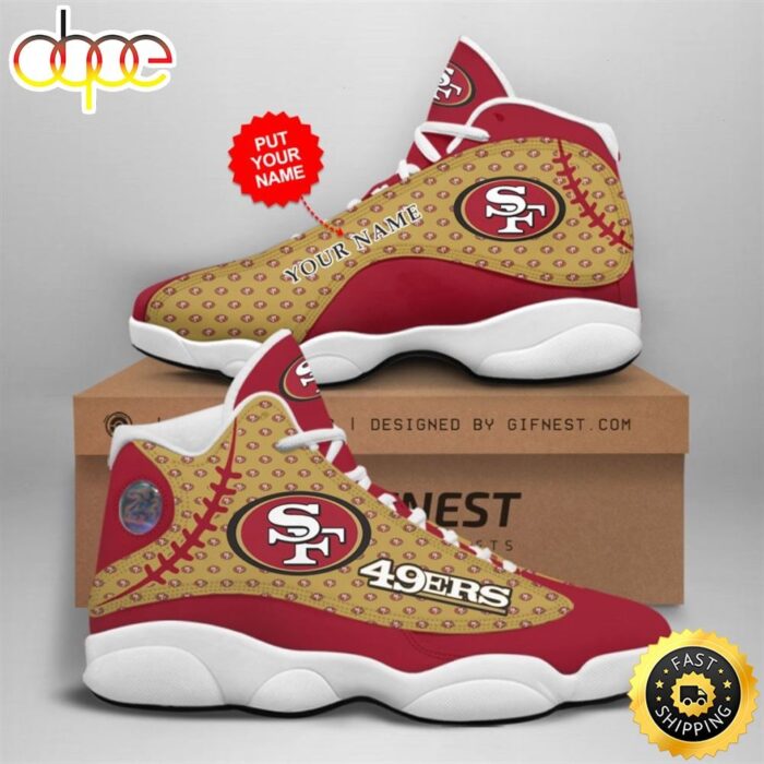 NFL San Francisco 49ers Custom Name Air Jordan 13 Shoes V4