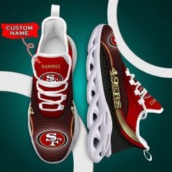 NFL San Francisco 49ers Custom Name Red Black Max Soul Shoes