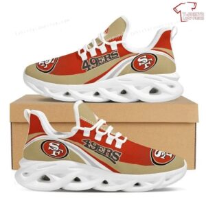 NFL San Francisco 49ers Red Golden Curve Max Soul Shoes Running Sneakers