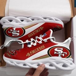 NFL San Francisco 49ers Red White Golden Curve Max Soul Shoes