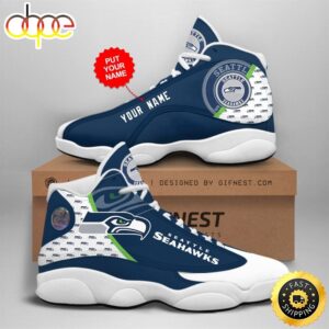 NFL Seattle Seahawks Custom Name Air Jordan 13 Shoes V2