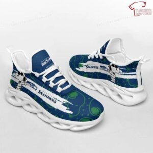 NFL Seattle Seahawks Navy Snoopy Max Soul Sneakers Sport Shoes