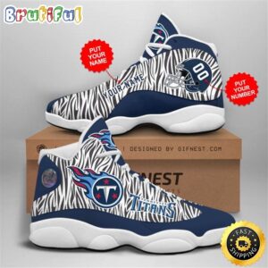 NFL Tennessee Titans Custom Name Number Air Jordan 13 Shoes V2