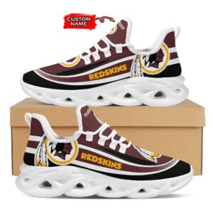 NFL Washington Redskins Custom Name Brown White Max Soul Shoes V2