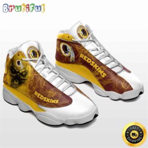 NFL Washington Redskins Skull Golden Brown Air Jordan 13 Shoes