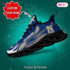 Navy Midshipmen NCAA Personalized Blue Color Max Soul Shoes