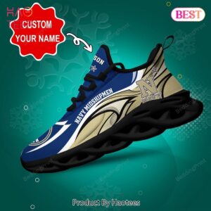 Navy Midshipmen NCAA Personalized Blue Mix Color Max Soul Shoes