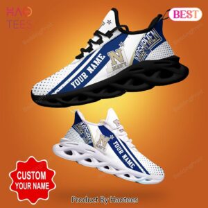 Navy Midshipmen NCAA Personalized White Mix Blue Max Soul Shoes