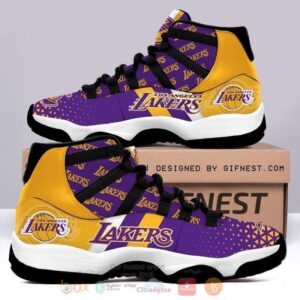 Nba Basketball Team Los Angeles Lakers Purple Yellow Air Jordan 13 Shoes
