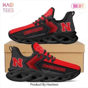 Nebraska Cornhuskers NCAA Black Red Color Max Soul Shoes Fan Gift