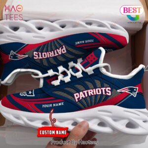 New England Patriots M8 Personalized Blue Red Max Soul Shoes