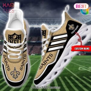 New Orleans Saints Personalized Black Brown Max Soul Shoes