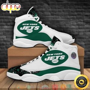 New York Jets Football NFL Big Logo 6 Air Jordan 13 Sneaker Shoes