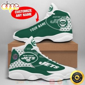 New York Jets NFL Custom Name Air Jordan 13 Shoes 2