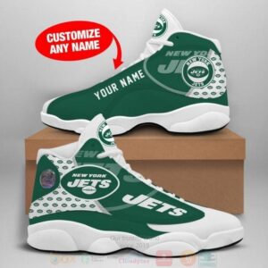 New York Jets Nfl Custom Name Air Jordan 13 Shoes 2