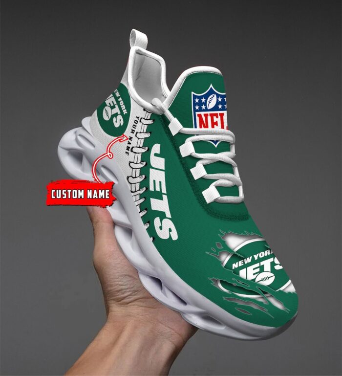 New York Jets Personalized NFL Max Soul Shoes