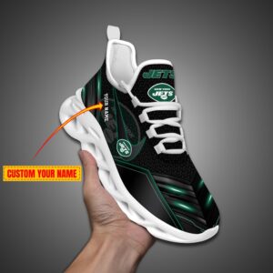 New York Jets Personalized NFL Neon Light Max Soul Shoes