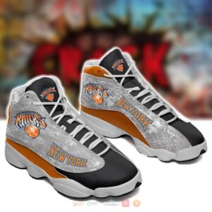 New York Knicks Nba Black Grey Air Jordan 13 Shoes