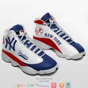 New York Yankees Mlb Teams Football Big Logo Air Jordan 13 Sneaker Shoes