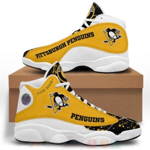 Nhl Pittsburgh Penguins Personalized Air Jordan 13 Shoes