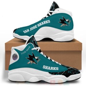 Nhl San Jose Sharks Personalized Air Jordan 13 Shoes
