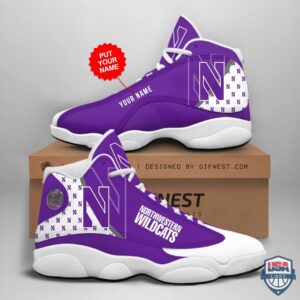 Northwestern Wildcats Air Jordan 13 Custom Name Personalized Shoes