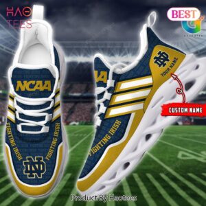 Notre Dame Fighting Irish Personalized Blue Gold Max Soul Shoes