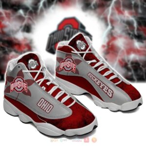 Ohio State Buckeyes Red Grey Air Jordan 13 Shoes