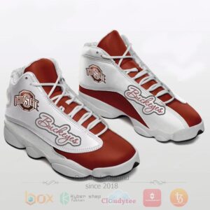 Ohio State Buckeyes Red White Air Jordan 13 Shoes