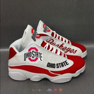 Ohio State Buckeyes White Red Air Jordan 13 Shoes