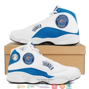 Oklahoma City Thunder Nba Football Team Air Jordan 13 Sneaker Shoes