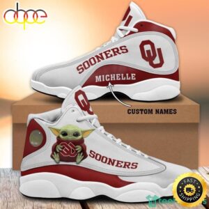 Oklahoma Sooners Fans Baby Yoda Custom Name Air Jordan 13 Sneaker Shoes