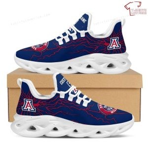 Personalize NCAA Arizona Wildcats Red Lightning Blue Max Soul Sneakers Sport Shoes